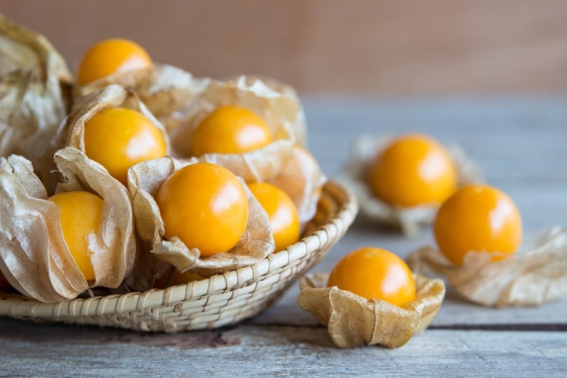 golden berries in a basket