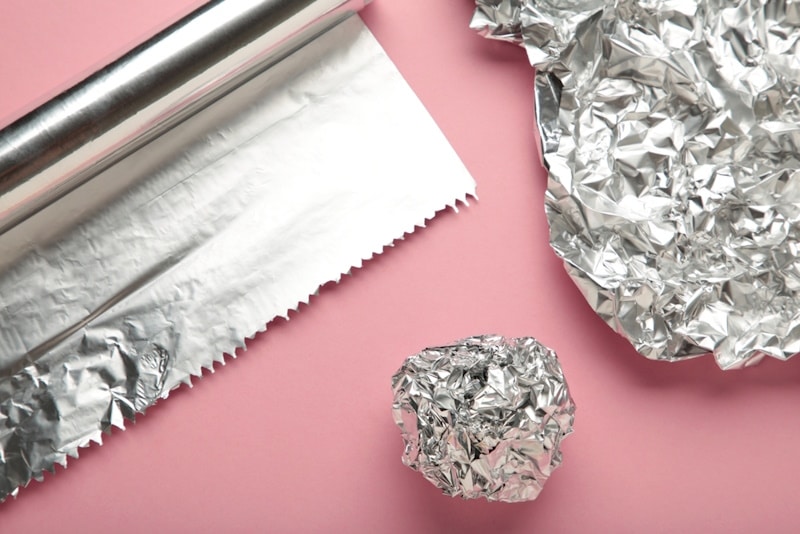 Aluminum foil sheet formed into balls